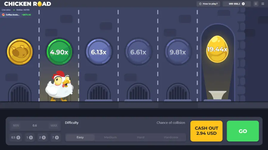 Chicken Road InOut Games &mdash; lineaarinen crash RTP 98 % katto 20 000× Exitewinissä